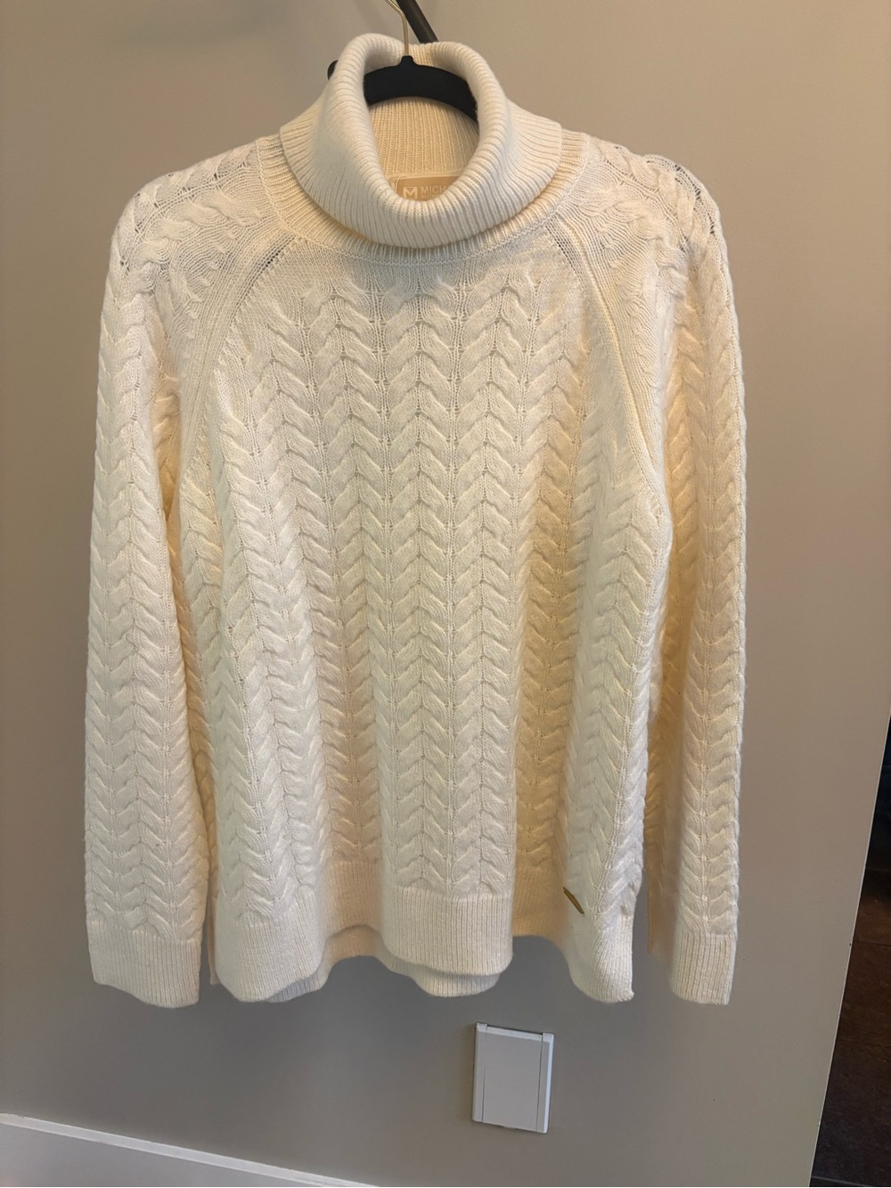 Michael Kors Cream Cable Turtleneck Sweater